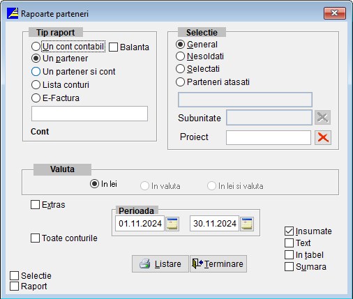 Rapoarte Parteneri