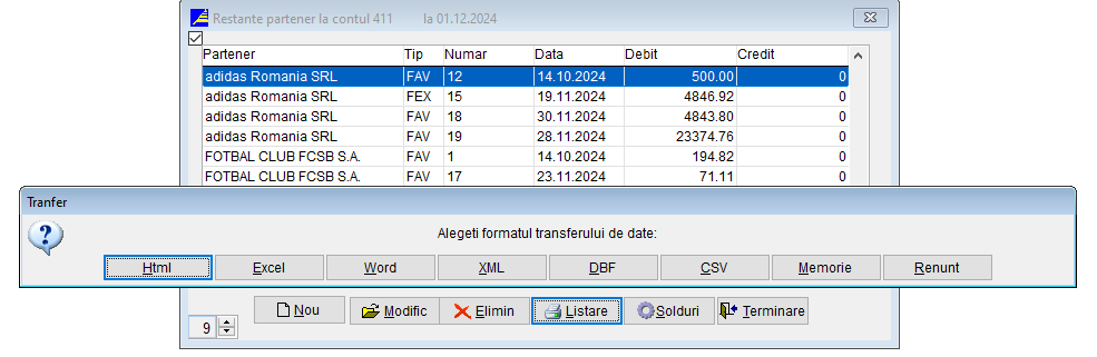 Definitii Restante Initiale Listare