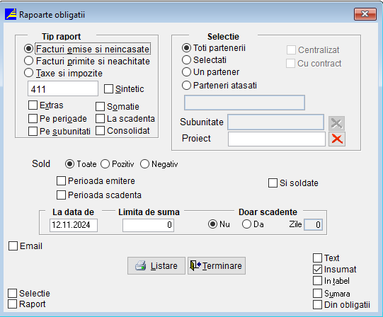 Rapoarte Obligatii