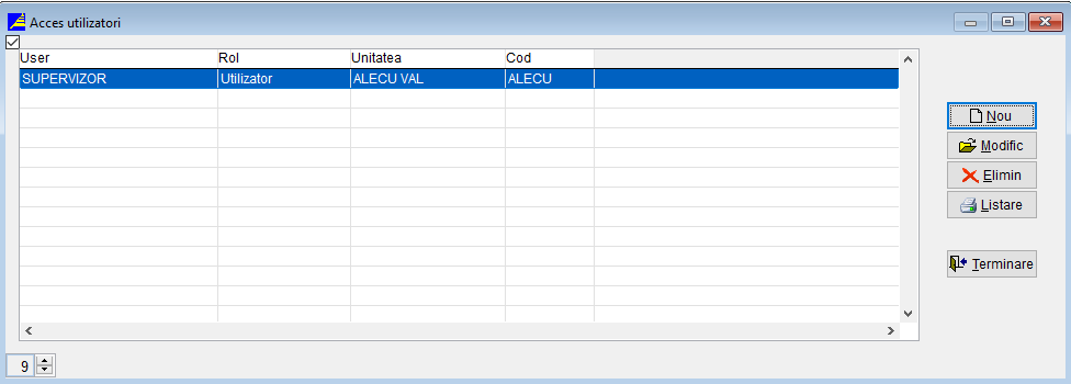 Actualizare Acces Lista